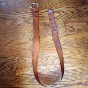 Bianchi Brown Leather Belt With Solid Brass Buckle 36